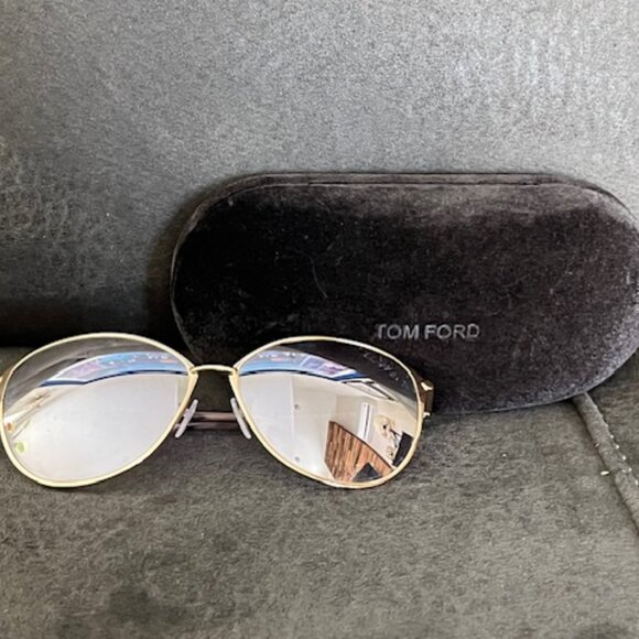 Tom Ford Penelope TF320 28Z Women Metal Oval Cat Eye Gold Pink Sunglasses main image 8